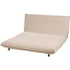 Beliani Išskleidžiama sofa dviem ABISKO, sintetinis linas, smėlio spalvos