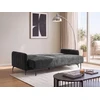Beliani Išskleidžiama trijų vietų sofa HEMING, šenilinė, juoda