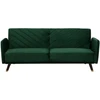 Beliani Išskleidžiama trijų vietų sofa SENJA, veliūras, smaragdinė