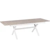Beliani Išskleidžiamas sodo stalas FANES 184/242 × 90 cm, metalinis, baltas