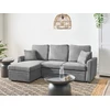 Beliani Išskleidžiamas trijų vietų kampinė sofa NASSJO, sintetinis linas, pilka, dešininė