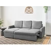 Beliani Išskleidžiamas trijų vietų kampinė sofa NASSJO, sintetinis linas, pilka, dešininė