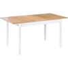 Beliani Išskleidžiamas valgomojo stalas HOUSTON šviesiai rudas/baltas 120/150 cm 90 cm pušies mediena