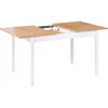 Beliani Išskleidžiamas valgomojo stalas HOUSTON šviesiai rudas/baltas 120/150 cm 90 cm pušies mediena