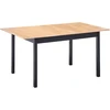 Beliani Išskleidžiamas valgomojo stalas HOUSTON šviesiai rudas/juodas 120/150 cm 90 cm pušies mediena