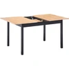 Beliani Išskleidžiamas valgomojo stalas HOUSTON šviesiai rudas/juodas 120/150 cm 90 cm pušies mediena