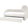 Beliani Ištraukiama lova Boucle ALBIAC 90 x 200 cm balta