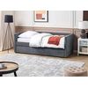 Beliani Ištraukiama lova iš velveto MIMIZAN 90 x 200 cm tamsiai pilka
