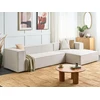 Beliani Kamninė sofa VERNON 3 asmenų, šviesiai smėlio spalvos, kairinė