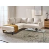 Beliani Kampinė sofa 4 asmenims BREDA šviesiai smėlio spalvos, dešininė