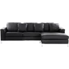 Beliani Kampinė sofa 4 asmenims OSLO, Natūrali oda, Juoda, Kairinė