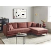 Beliani Kampinė sofa ALTAN, 3-vietė, bordo spalvos, kairinė