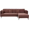 Beliani Kampinė sofa ALTAN, 3-vietė, bordo spalvos, kairinė
