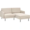 Beliani Kampinė sofa BREDA, 2 vietų, veliūrinė, smėlio spalvos, kairinė
