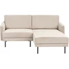 Beliani Kampinė sofa BREDA, 2 vietų, veliūrinė, smėlio spalvos, kairinė