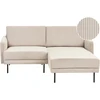 Beliani Kampinė sofa BREDA, 2 vietų, veliūrinė, smėlio spalvos, kairinė