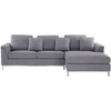 Beliani Kampinė sofa OSLO 4 asmenų, šviesiai pilka, kairinė