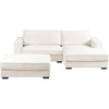 Beliani Kampinė sofa RENDERS, boucle audinys, kreminė spalva, su otomane, kairinė