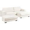 Beliani Kampinė sofa RENDERS, boucle audinys, kreminė spalva, su otomane, kairinė