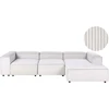 Beliani Keturvietė modulinė kampinė sofa ARDAL, kairinė, kreminė balta, velvetas
