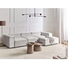 Beliani Keturvietė modulinė kampinė sofa ARDAL, kairinė, kreminė balta, velvetas