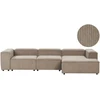 Beliani Keturvietė modulinė kampinė sofa ARDAL, kairinė, šviesiai ruda, velvetas