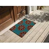 Beliani KILIM kilimėlis KULIK mėlynas 45 x 75 cm gėlės kokoso pluoštas
