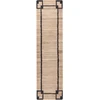Beliani Kilimas GONDIA juodas / smėlio spalvos 80 x 300 cm džiutas
