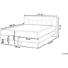 Beliani Kontinentinė lova Welur MARQUISE 180 x 200 cm smėlio spalvos