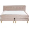 Beliani Kontinentinė lova Welur MARQUISE 180 x 200 cm smėlio spalvos
