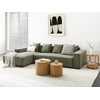 Beliani L formos kampinė sofa LUNGO, velvetinis, žalia, dešininė