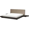 Beliani LED dvigulė lova Boucle ZEN 180 x 200 cm tamsaus uosio spalvos