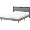 Beliani LED lova BEAULIEU tamsiai pilka 160 x 200 cm su USB prievadu ir saugykla