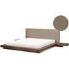Beliani LED lova Boucle ZEN 180 x 200 cm, ruda uosio spalva