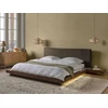 Beliani LED lova Boucle ZEN 180 x 200 cm, ruda uosio spalva