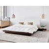 Beliani LED lova iš dirbtinės odos ZEN 160 x 200 cm tamsus uosis