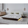Beliani LED lova iš dirbtinės odos ZEN 160 x 200 cm tamsus uosis