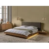 Beliani LED lova su boucle audiniu ZEN 160 x 200 cm natūralaus uosio spalvos