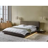 Beliani LED lova su Boucle ZEN 160 x 200 cm, tamsaus uosio spalvos