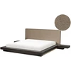 Beliani LED lova su Boucle ZEN 160 x 200 cm, tamsaus uosio spalvos