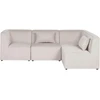 Beliani LEMVIG modulinė kampinė sofa 4 asmenims, kairinė, smėlio spalvos velvetas