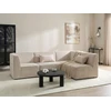 Beliani LEMVIG modulinė kampinė sofa 4 asmenims, kairinė, smėlio spalvos velvetas
