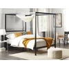Beliani Lova su baldakimu Metal LESTARDS 140 x 200 cm Juoda