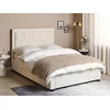 Beliani Lova su stalčiais LIEVIN, veliūrinė, šviesiai smėlio spalvos, 140 x 200 cm