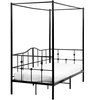 Beliani Metalinė lova su baldakimu ARTONNE 90 × 200 cm, juoda