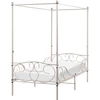 Beliani Metalinė lova su baldakimu SORMERY 90 x 200 cm šviesiai smėlio spalvos