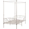 Beliani Metalinė lova su baldakimu SORMERY 90 x 200 cm šviesiai smėlio spalvos
