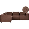 Beliani Modularinė kampinė sofa 4 asmenims AXEBO dešininė, ruda, Boucle