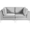 Beliani Modulinė 2-vietė sofa EVJA, pilkas veliūras