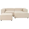 Beliani Modulinė 3 vietų kampinė sofa ARDAL kairinė, smėlio spalvos su otomane